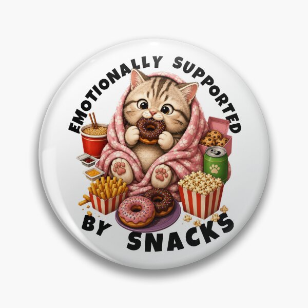 Item preview, Emotionally Supported by Snacks | Cozy Cat Humor designed and sold by Moochie Studios.