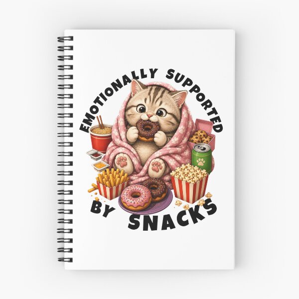 Item preview, Emotionally Supported by Snacks | Cozy Cat Humor designed and sold by Moochie Studios.