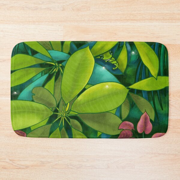 Item preview, Sanctuary - Frog safely hidden in tropical leaves designed and sold by Karla Star.