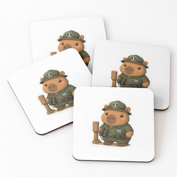 Item preview, Cute Forest Guard Capybara Sticker designed and sold by palette fox.
