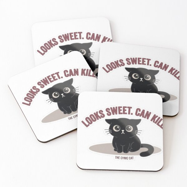 Item preview, Cute Black Cat "LOOKS SWEET. CAN KILL." - Retro Style Dark Humor designed and sold by Gabzerinho.