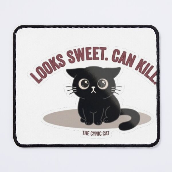 Item preview, Cute Black Cat "LOOKS SWEET. CAN KILL." - Retro Style Dark Humor designed and sold by Gabzerinho.