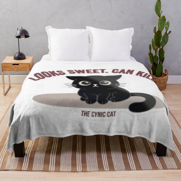 Item preview, Cute Black Cat "LOOKS SWEET. CAN KILL." - Retro Style Dark Humor designed and sold by Gabzerinho.