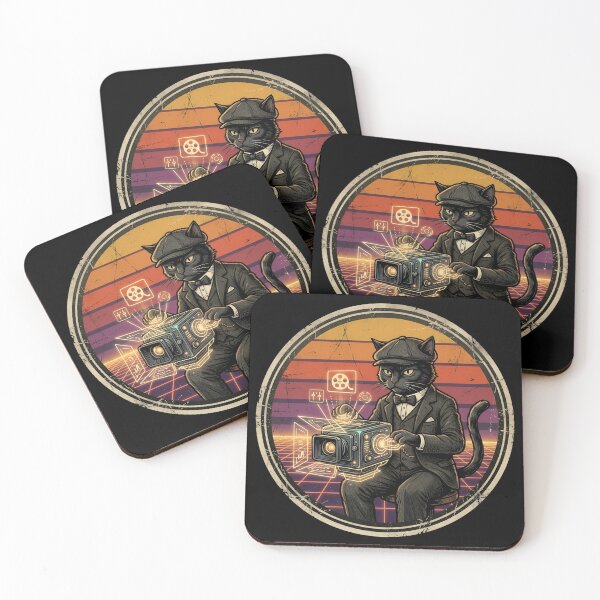 Item preview, Retro Movie Director Black Cat Vintage Badge designed and sold by DuckOddity.
