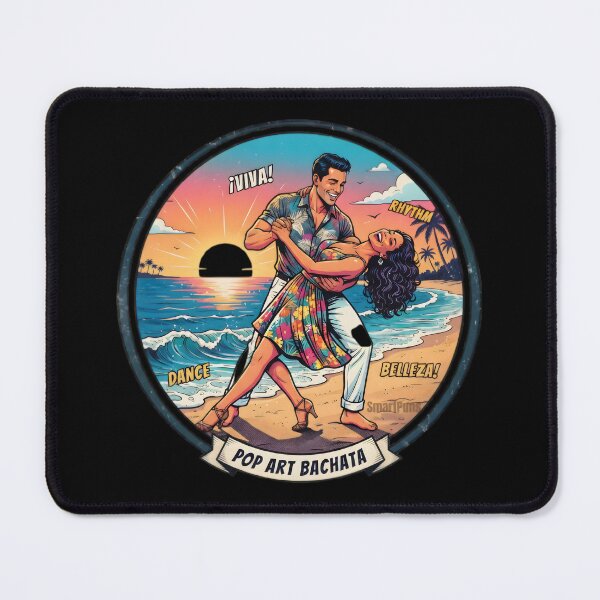 Item preview, Viva Bachata Rhythm – Retro Pop Art Dance Couple Poster, Vintage Dominican Vibe Sunset Beach Circle, Sensual Latin Dancers Graphic Sticker designed and sold by SmartPuns.