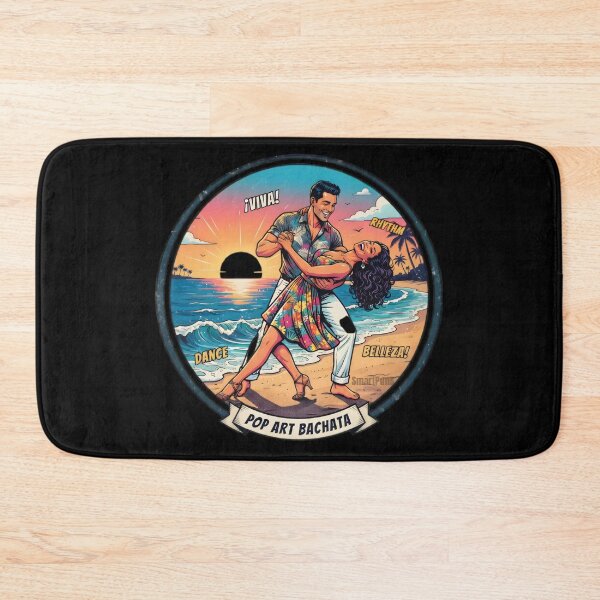 Item preview, Viva Bachata Rhythm – Retro Pop Art Dance Couple Poster, Vintage Dominican Vibe Sunset Beach Circle, Sensual Latin Dancers Graphic Sticker designed and sold by SmartPuns.