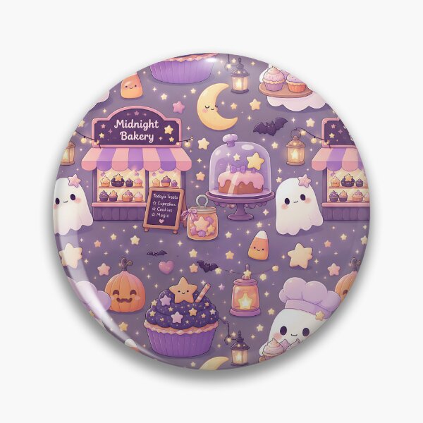 Item preview, Kawaii Pastel Autumn Midnight Bakery Pattern designed and sold by Thai Vibe Studio.
