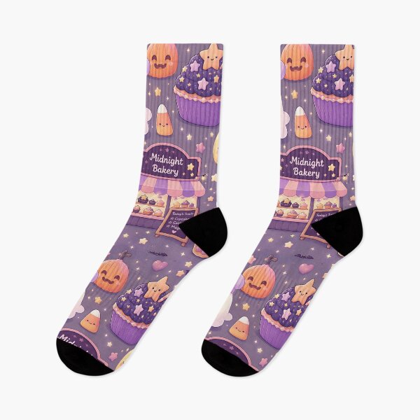 Item preview, Kawaii Pastel Autumn Midnight Bakery Pattern designed and sold by Thai Vibe Studio.