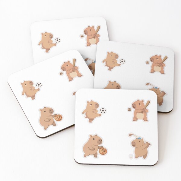 Item preview, Cute Capybara Sports Stickers Pack designed and sold by KAWAII STUDIO NB.