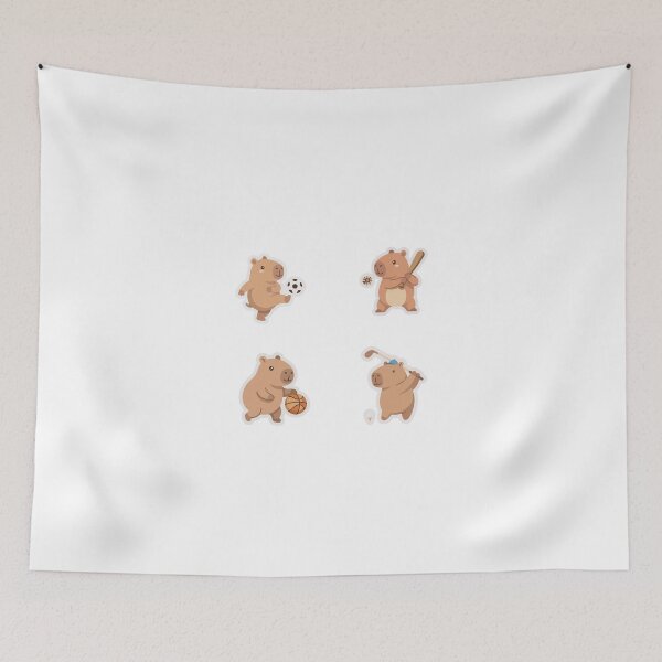 Item preview, Cute Capybara Sports Stickers Pack designed and sold by KAWAII STUDIO NB.