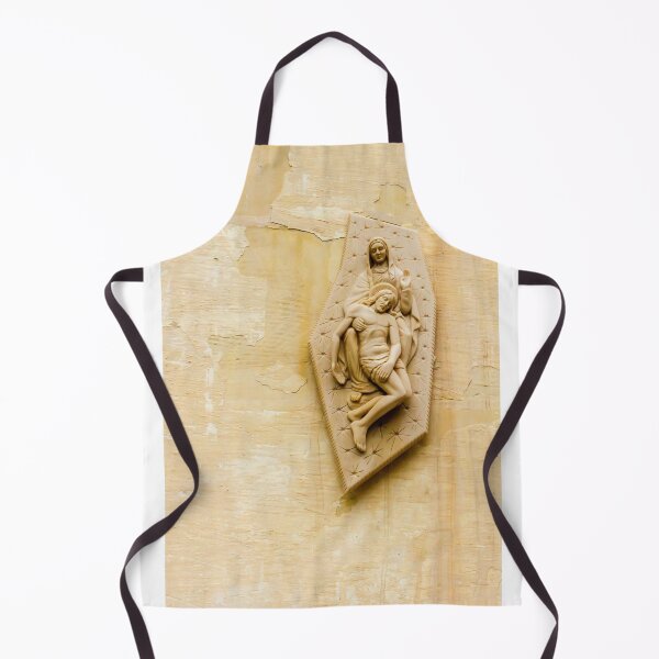 Item preview, Pietà Relief Sculpture of Virgin Mary Holding Jesus Mounted on Weathered Wall Religious Art designed and sold by Nmallia.