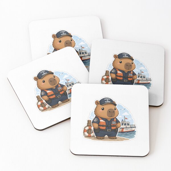 Item preview, Cute Coast Guard Capybara Sticker designed and sold by palette fox.