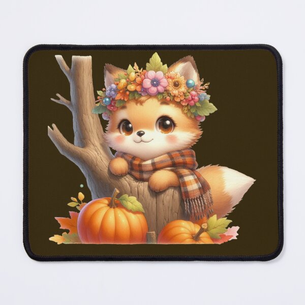 Item preview, ute Autumn Baby Fox Tree Stump Floral Crown Kawaii Cottagecore designed and sold by NotasCreativa.