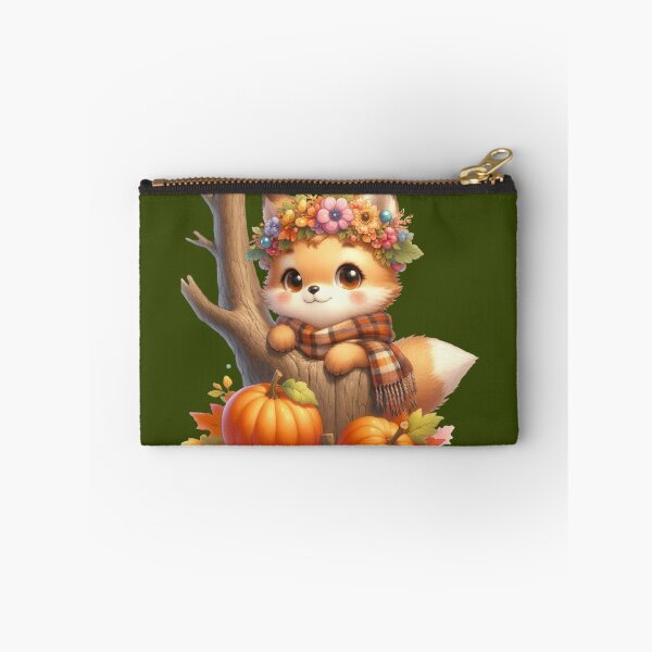 Item preview, ute Autumn Baby Fox Tree Stump Floral Crown Kawaii Cottagecore designed and sold by NotasCreativa.