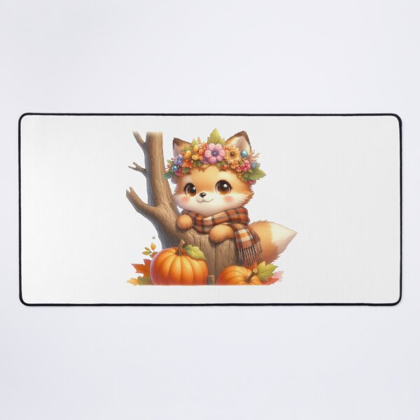 Item preview, ute Autumn Baby Fox Tree Stump Floral Crown Kawaii Cottagecore designed and sold by NotasCreativa.