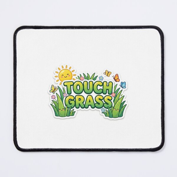 Item preview, Touch Grass Funny Internet Meme Sticker designed and sold by Lunaash799.