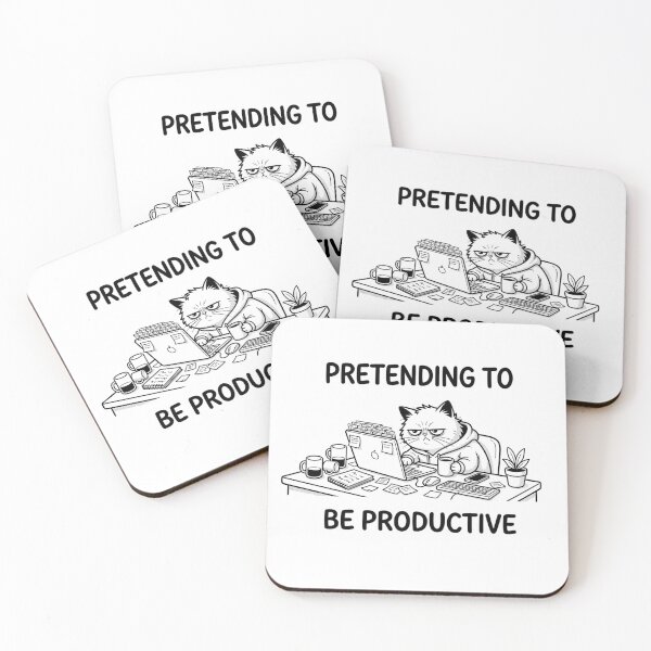 Item preview, Pretending to Be Productive Grumpy Office Cat designed and sold by Meow-gical Wear.