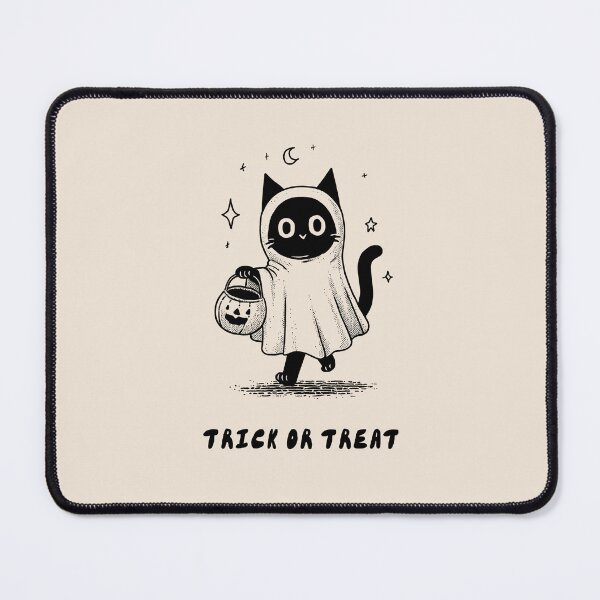 Item preview, Trick Or Treat: Spooky Season Cute Ghost Black Cat Halloween Art designed and sold by oneofthesedayys.