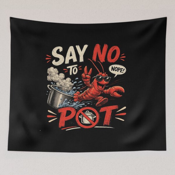 Item preview, Say No To Pot Funny Lobster Seafood Pun Vintage T-Shirt designed and sold by La-Nuna.