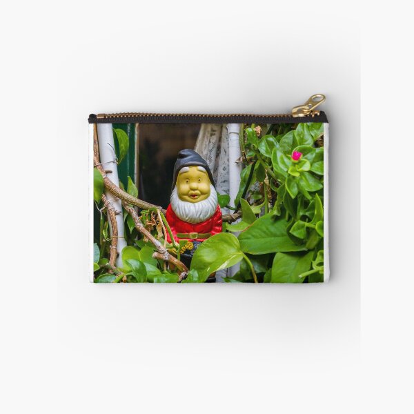 Item preview, Garden Gnome in Green Window Box Surrounded by Lush Vines and Potted Plants designed and sold by Nmallia.
