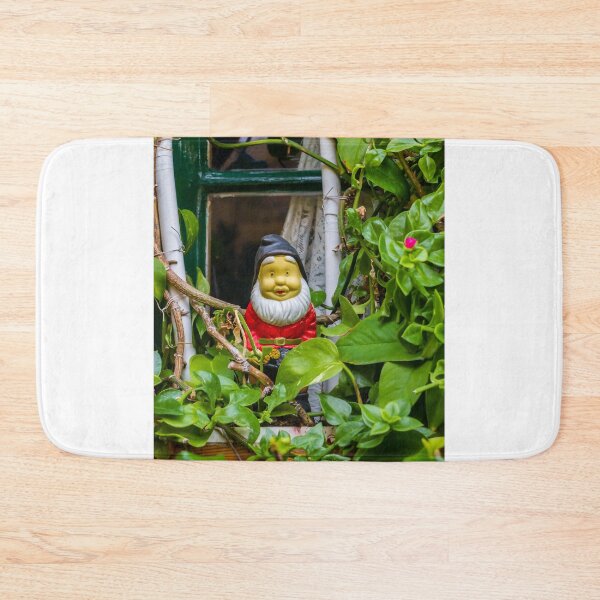 Item preview, Garden Gnome in Green Window Box Surrounded by Lush Vines and Potted Plants designed and sold by Nmallia.