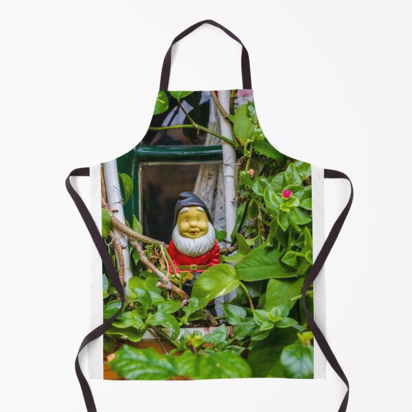 Item preview, Garden Gnome in Green Window Box Surrounded by Lush Vines and Potted Plants designed and sold by Nmallia.