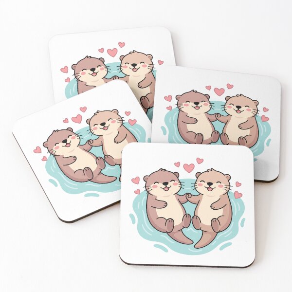 Item preview, Cute Sea Otters Holding Hands Cute Couple Art designed and sold by BobbyTee Merch.