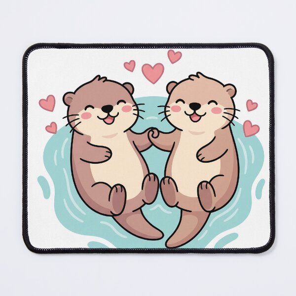 Item preview, Cute Sea Otters Holding Hands Cute Couple Art designed and sold by BobbyTee Merch.