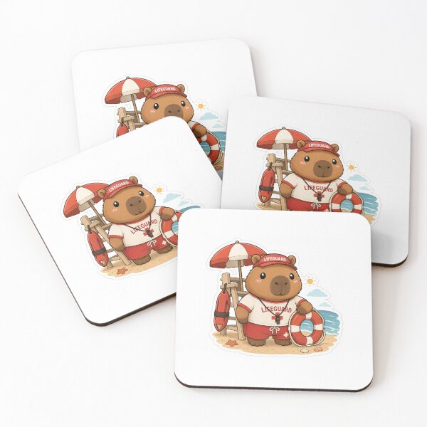 Item preview, Cute Lifeguard Capybara Sticker designed and sold by palette fox.