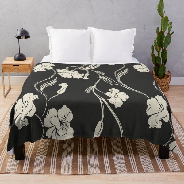 Item preview, Black Minimalist Floral Vine Pattern designed and sold by Aniko Tulipan.