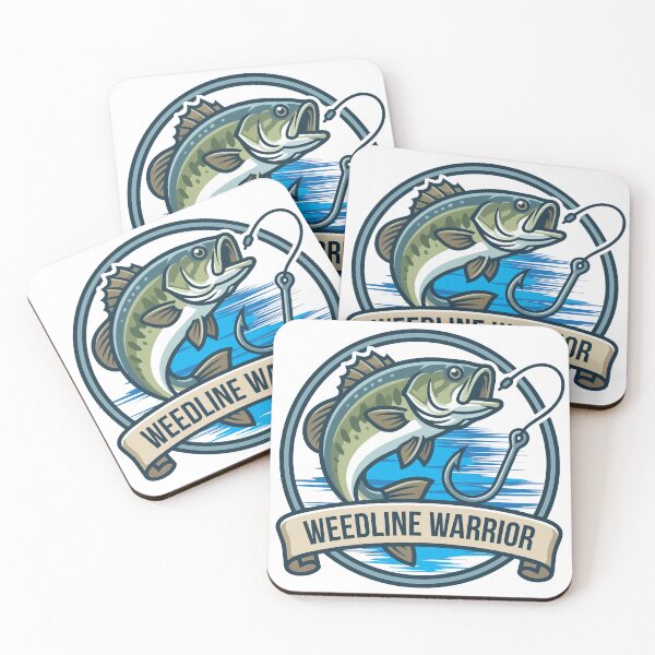 Item preview, Bass fishing Illustration in logo style with text "Weedline Warrior". designed and sold by Art-Horizon.
