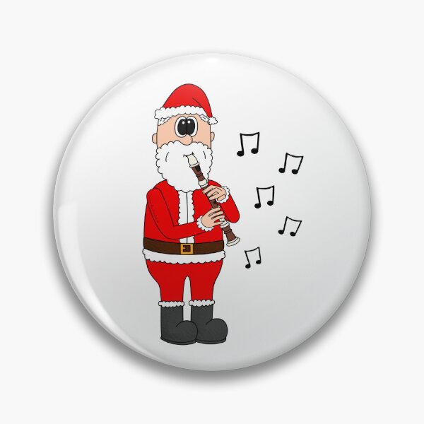 Item preview, Santa Playing Recorder, Christmas Woodwind Musician Music Teacher designed and sold by doodlerob.