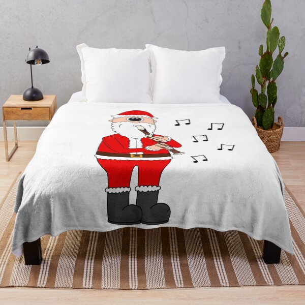 Item preview, Santa Playing Recorder, Christmas Woodwind Musician Music Teacher designed and sold by doodlerob.