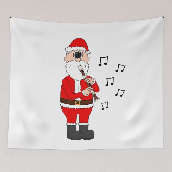Item preview, Santa Playing Recorder, Christmas Woodwind Musician Music Teacher designed and sold by doodlerob.