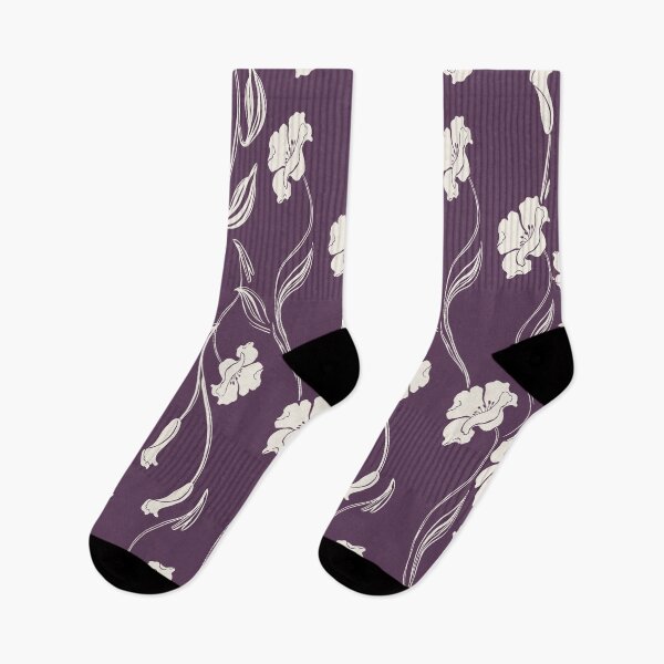 Item preview, Aubergine Minimalist Floral Vine Pattern designed and sold by Aniko Tulipan.