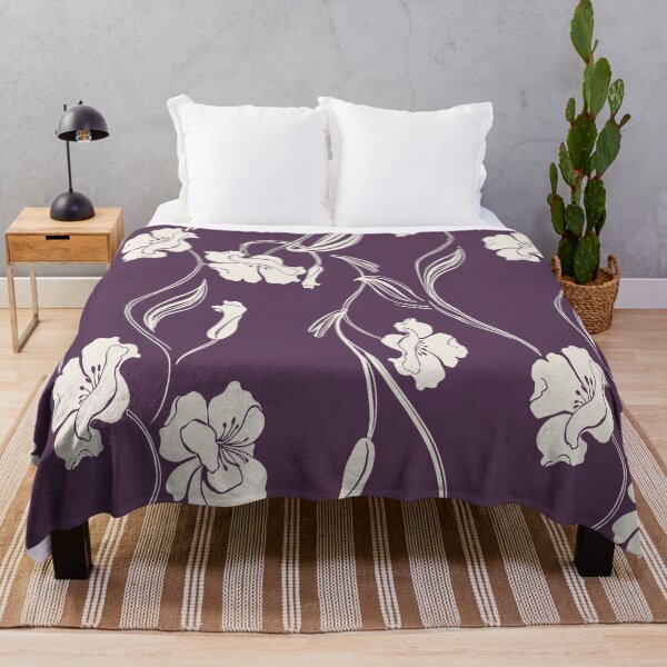 Item preview, Aubergine Minimalist Floral Vine Pattern designed and sold by Aniko Tulipan.