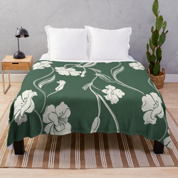 Item preview, Forest Green Minimalist Floral Vine Pattern designed and sold by Aniko Tulipan.