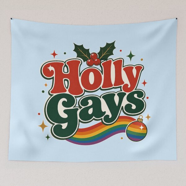 Item preview, Holly Gays LGBTQ Christmas Shirt – Funny Rainbow Pride Holiday Design designed and sold by TheStephanieRome.