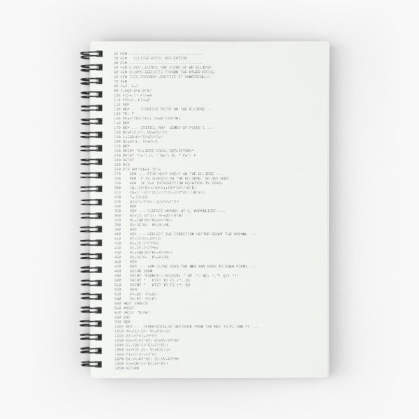 Item preview, Vintage 1983 BASIC Code Print - Ellipse Reflection Math Retrocomputing designed and sold by Mystral Art Studio.