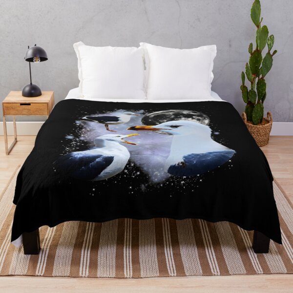 Item preview, Retro Three Seagulls Moon Galaxy Coastal Bird Vintage T-Shirt designed and sold by blawdi.