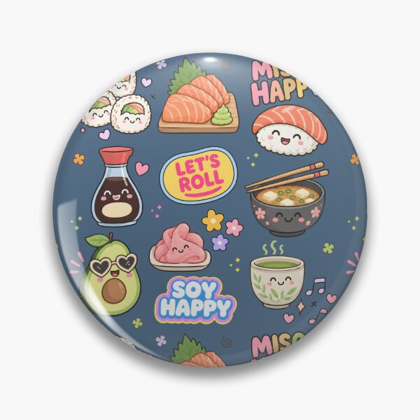 Item preview, Sushi Cute Collage Pastel Seamless Pattern designed and sold by HowToCanadian.