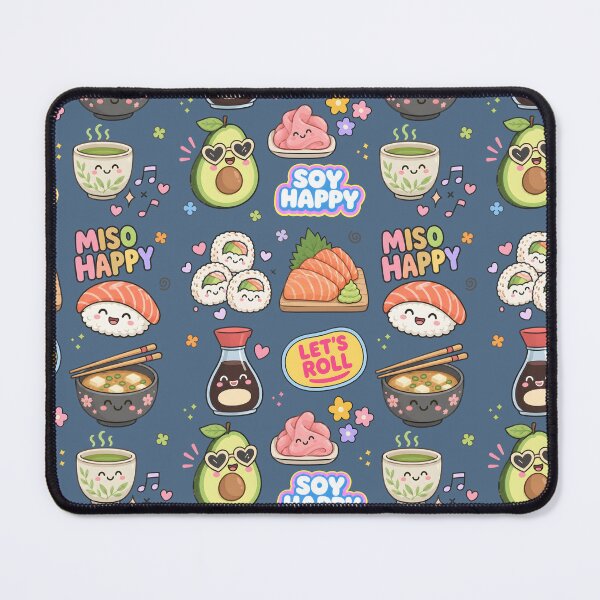 Item preview, Sushi Cute Collage Pastel Seamless Pattern designed and sold by HowToCanadian.
