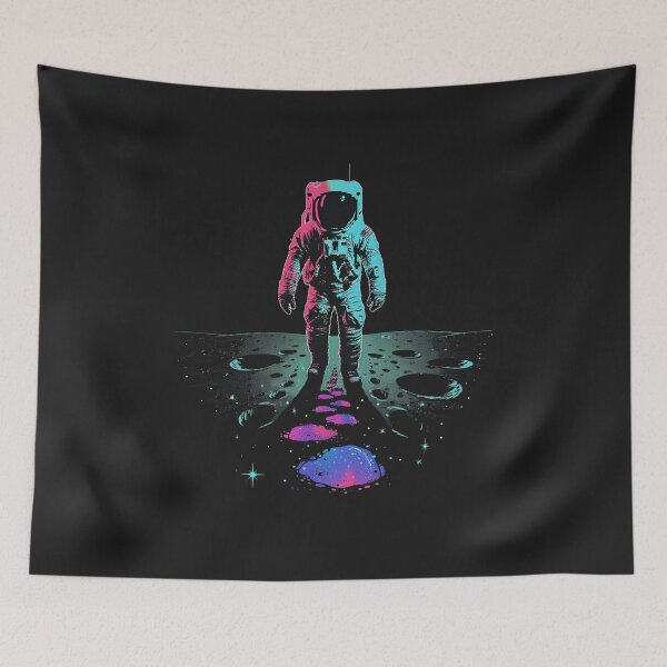 Item preview, one small step, neon glow designed and sold by RetroWaveArtCo.