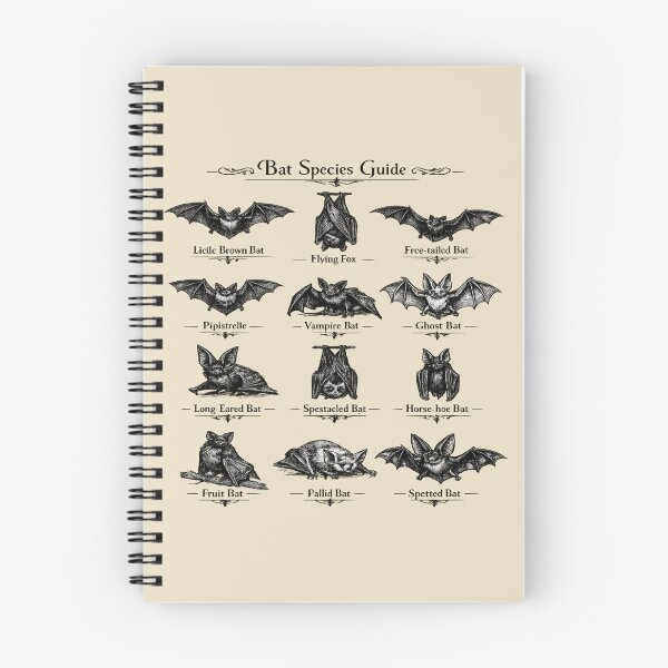 Item preview, Gothic Bat Species Guide for Bat Lovers designed and sold by POD DYNASTY | Original Print On Demand T-Shirt Graphics.
