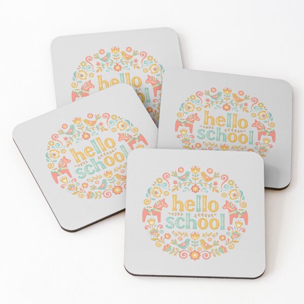 Item preview, Hello School Folk Art Floral Sticker Design designed and sold by hattie's.