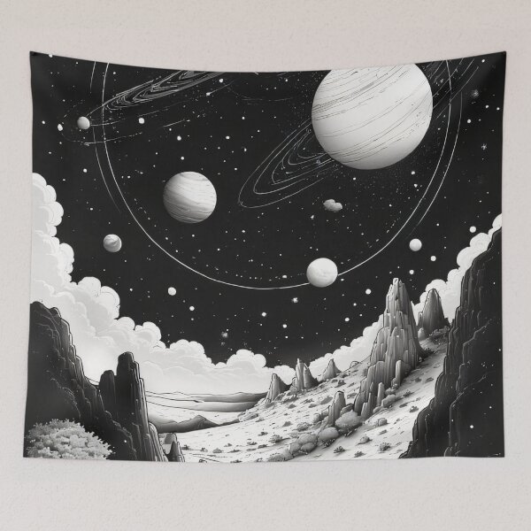 Item preview, Cosmic Symphony of Stars and Rocky Worlds designed and sold by Mianku | Für das Leben.