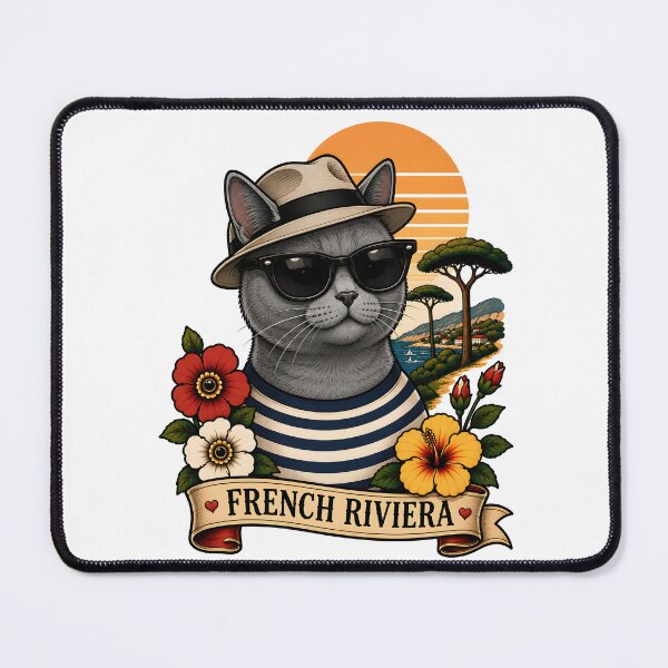 Item preview, Vintage French Riviera Cat Cool Summer Beach designed and sold by Old's Cool Cat Studio.