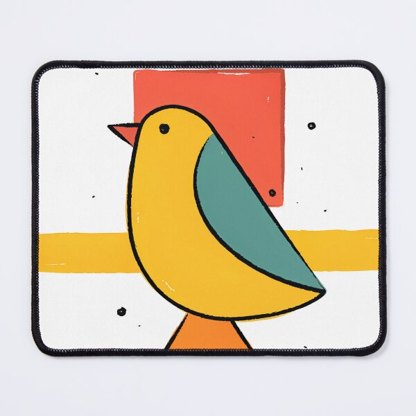 Item preview, Minimalist Bauhaus Yellow Bird Poster designed and sold by Filora Atelier | Bird Art.