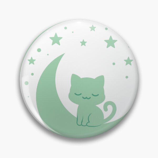 Item preview, Mint Cat on Mint Moon for Dreamy Cat Lovers designed and sold by FantasyPearl.