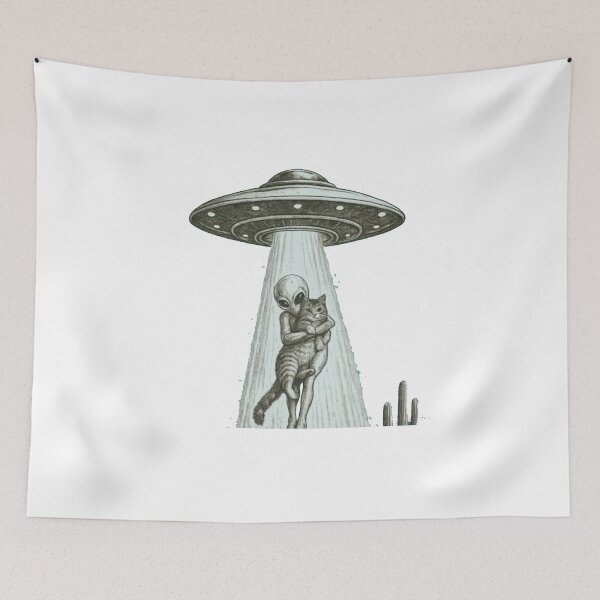 Item preview, Alien Abducting a Cat | Funny UFO & Sci-Fi  designed and sold by Gbriel3.